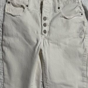 Lucky Brand White Button-Fly Jeans